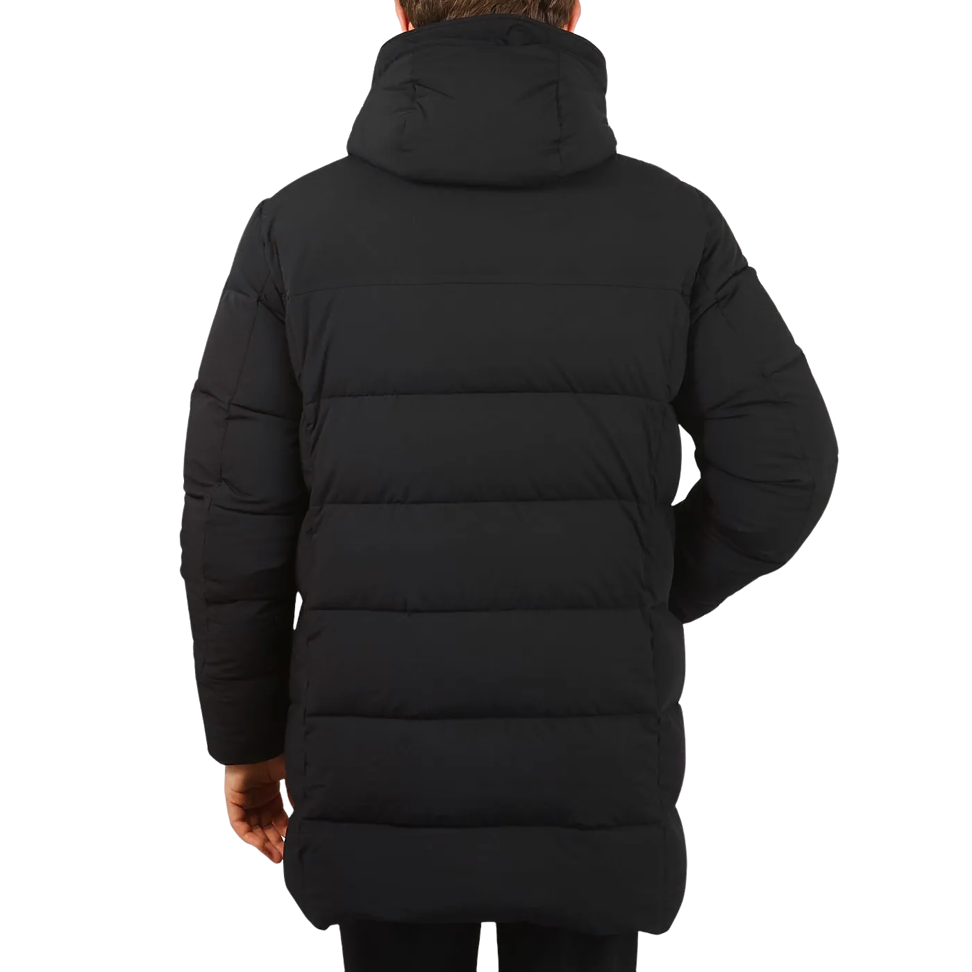 Black Technical Nylon Down Padded Parka