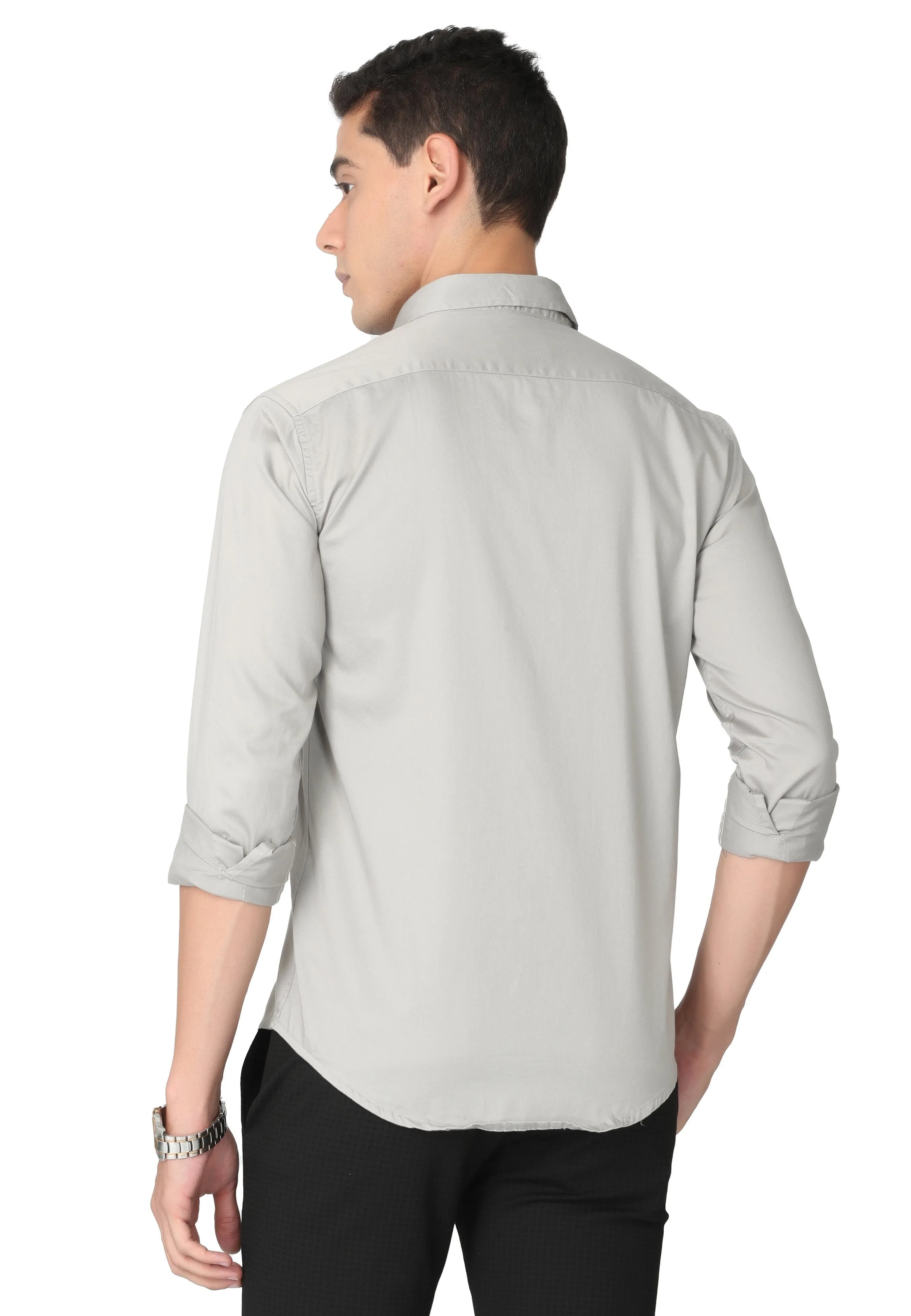 Light Cream Ash Stain Twill Formal Shirt