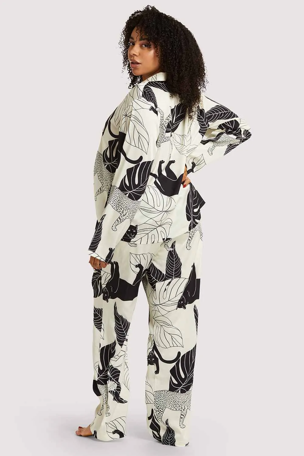 Panther Print Satin Pyjama Set
