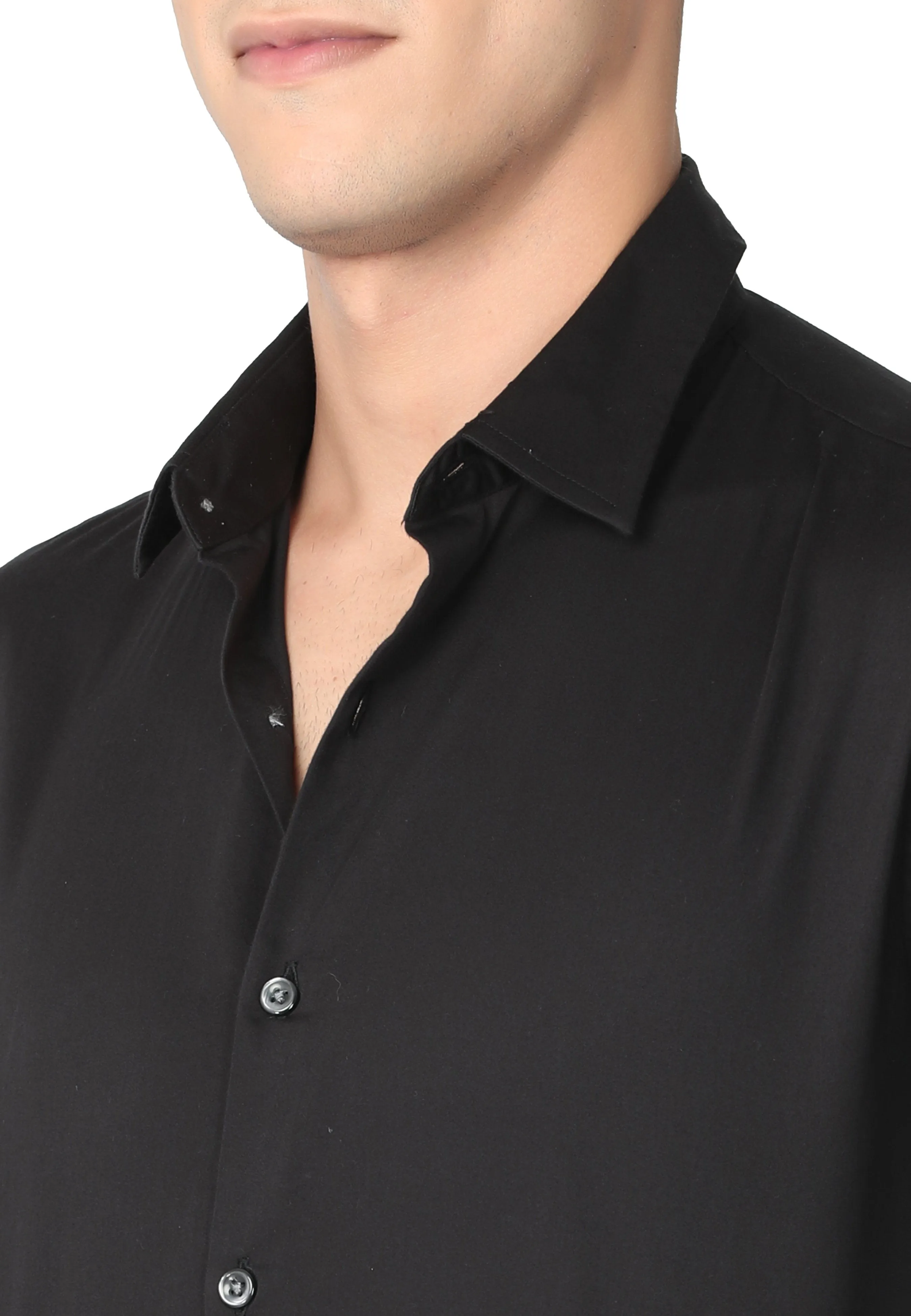Pure Black Stain Twill Shirt