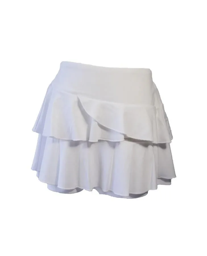 White Ruffle Skort