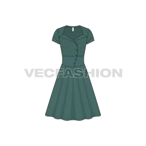 Women's Polka Dot Swing Dress